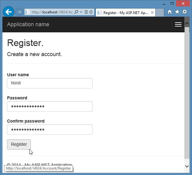 Registering Local User in Mvc